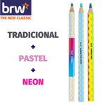 Lápis Rainbow Big BRW Arco-Íris Jumbo Sextavado - Tom Pastel e Neon