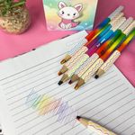Lápis Rainbow Big BRW Arco-Íris Jumbo Sextavado - Tom Pastel e Neon