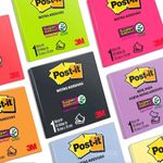 Post-it Bloco Notas Adesivas para Recados e Lembretes 76x76mm 90 Folhas - Cores Diversas