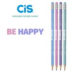 Kit Lápis Cis Be Happy Frases Motivacionais com Borracha