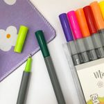 Kit Mini Caneta BRW Fine Liner Ponta Ultra Fina 0.4mm - 8 Cores
