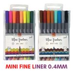 Kit Mini Caneta BRW Fine Liner Ponta Ultra Fina 0.4mm - 8 Cores