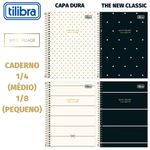 Caderno ou Caderneta Tilibra West Village 1/4 ou 1/8 Capa Dura - Black White Poá