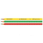 Kit Lápis Faber Castell Régua 2B Triangular - Vermelho, Verde e Amarelo