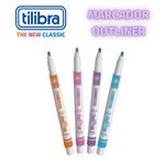 Marcador Artístico Tilibra Outline Efeito Prateado Metálico e Contorno da Cor da Tampa - Kit ou Unidade