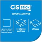 Kit 5 Bloco Adesivo Cis - Coração ou Nuvem Fofo Rosa e Azul Pastel com Marcador de Página