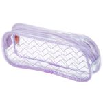 Estojo Transparente Estampado BRW - Coração Poá Rosa Lilás
