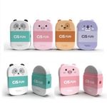 Apontador + Borracha Cis Fun Fofo - Panda, Porquinho, Cachorro e Koala
