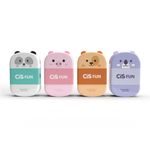 Apontador + Borracha Cis Fun Fofo - Panda, Porquinho, Cachorro e Koala