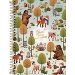 Caderneta Tilibra Capa Dura Espiral Fofa Urso Raposa Coelho Veado Guaxinim Loveland 80 Folhas - 1/4 ou 1/8