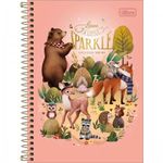 Caderneta Tilibra Capa Dura Espiral Fofa Urso Raposa Coelho Veado Guaxinim Loveland 80 Folhas - 1/4 ou 1/8