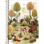 Caderneta Tilibra Capa Dura Espiral Fofa Urso Raposa Coelho Veado Guaxinim Loveland 80 Folhas - 1/4 ou 1/8