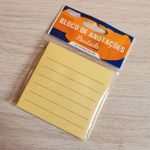 Bloco Adesivo Pautado BRW - 50 Folhas - Branco Cinza Kraft - Notas Lembretes Recados
