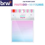 Bloco Adesivo Pautado BRW - 50 Folhas - Branco Cinza Kraft - Notas Lembretes Recados