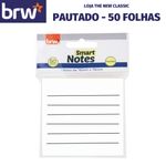 Bloco Adesivo Pautado BRW - 50 Folhas - Branco Cinza Kraft - Notas Lembretes Recados