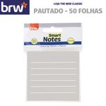 Bloco Adesivo Pautado BRW - 50 Folhas - Branco Cinza Kraft - Notas Lembretes Recados