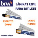 Lâminas para Estilete BRW Refil - Estojo com 10 Estreito ou Largo