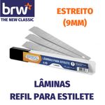 Lâminas para Estilete BRW Refil - Estojo com 10 Estreito ou Largo