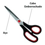 Tesoura Aço Inox BRW - Cabo Emborrachado ou Tradicional