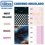 Caderno Argolado Universitário Fichário Tilibra com Elástico - West Village, Happy, Soho, Magic