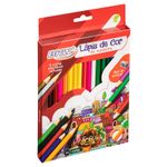 Lápis de Cor BRW Madeira - Estojo com 36 24 ou 12 Cores