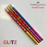 Kit Lápis Faber Castell 2B Corpo Decorado Glitter Glitz