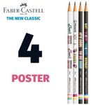 Kit Lápis Faber Castell 2B Corpo Decorado Glitter Glitz
