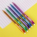 Kit Caneta Esferográfica Retrátil BRW Ponta Fina - Escrita Azul