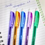Kit Caneta Esferográfica Retrátil BRW Ponta Fina - Escrita Azul
