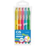 Kit Marca Texto Cis Lumini Flex Ponta Flexível - Tom Pastel e Neon