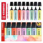 Kit Marca Texto Stabilo Boss - Neon - Tom Pastel - Novas Cores - Completo