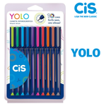Kit Caneta Cis Yolo Ponta Fina 0.7mm - Coloridas