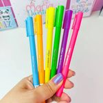 Kit Caneta Gel Rainbow Jocar Office Colorida  Ponta Fina 0.7mm
