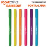 Kit Caneta Gel Rainbow Jocar Office Colorida  Ponta Fina 0.7mm