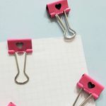 Kit Prendedor de Papel Cis Binder Clip Rosa Coração Decorado 19mm