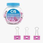 Kit Prendedor de Papel Cis Binder Clip Rosa Coração Decorado 19mm