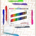 Kit Caneta Sensations Newpen Colorida Ponta Fina 0.7mm - Tinta Gel Líquida