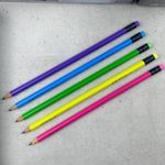 Kit Lápis com Borracha Cis Neon - Apontador e Borracha