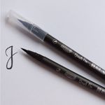 Brush Pen BRW Caneta Marcador Preta - Ponta Pincel Aquarelável