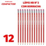 Kit Lápis de Madeira Compactor 2B ou HB N°2 - Com ou Sem Borracha