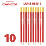 Kit Lápis de Madeira Compactor 2B ou HB N°2 - Com ou Sem Borracha