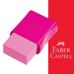 Borracha Faber Castell com Capa Plástica Protetora Neon - Rosa, Verde, Laranja e Amarelo