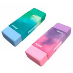 Borracha Mercur Natural Bicolor Degradê Tons Pastel Lilás Rosa e Verde Azul