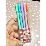 Kit Caneta Jocar Office Picnic Colorida Tom Pastel Ponta Fina 0.7mm