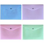 Pasta Plástica Envelope Tom Pastel com Botão A4 Dello Serena