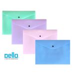 Pasta Plástica Envelope Tom Pastel com Botão A4 Dello Serena