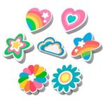 Borracha Mercur Fun - Formatos Divertidos Estampada - Coração, Flor, Nuvem, Estrela