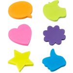 Mini Bloco Notas Adesivas Fofo BRW Coração Estrela Balão Flor Joinha Maçã 50 Folhas