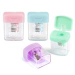 Apontador com Depósito BRW Tom Pastel - Lilás, Rosa, Azul e Verde