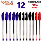 Kit Caneta Jocar Office Simple Ponta Média 1mm